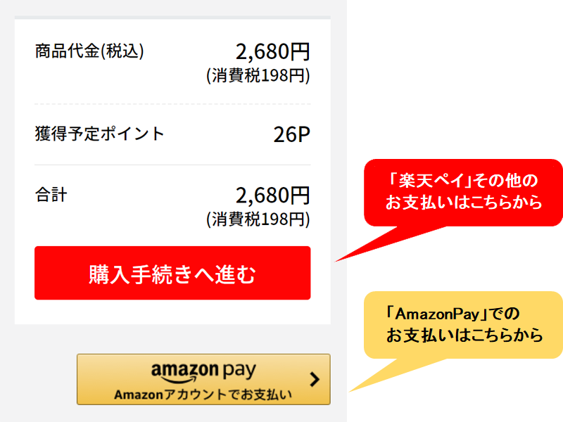 AmazonPayとその他お支払い方法の選択時のご案内